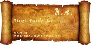 Mingl Abiáta névjegykártya